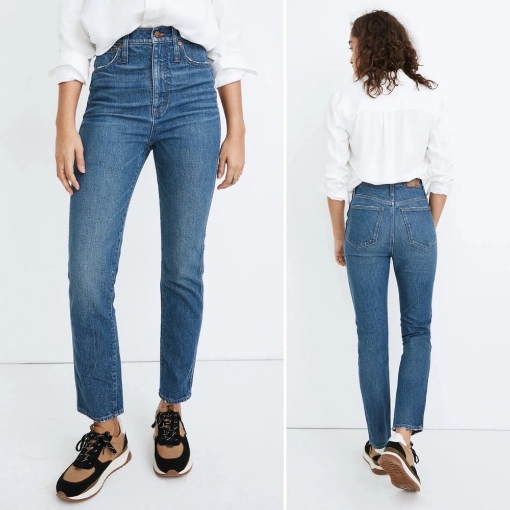 Madewell Jeans NWT Stovepipe‎ 25 High-Rise Straight Leg Medium Wash